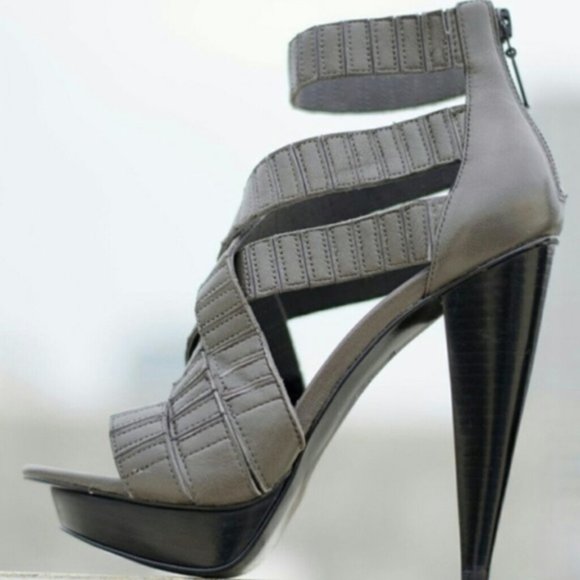 NEW Report Signature Sz 7.5 7 Leather High Heels - Picture 1 of 5